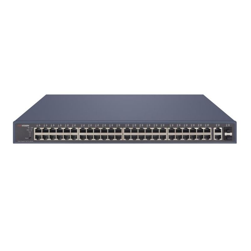 HIKVISION - Switch Managed Hikvision 48 Puertos Poe, Modelo Ds-3E1552P-Si, Conecta Y Potencia Tu Red C