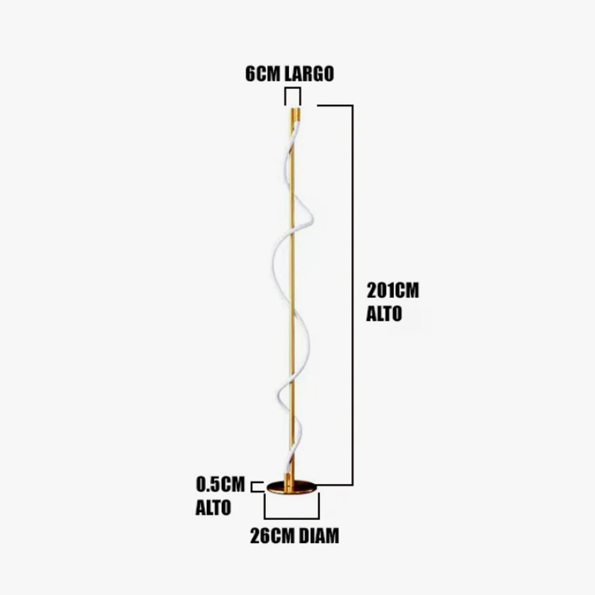GENERICO - Lámpara de Pie Gold Led