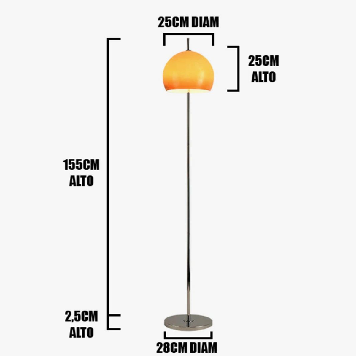 GENERICO - Lámpara de Pie Silver Led