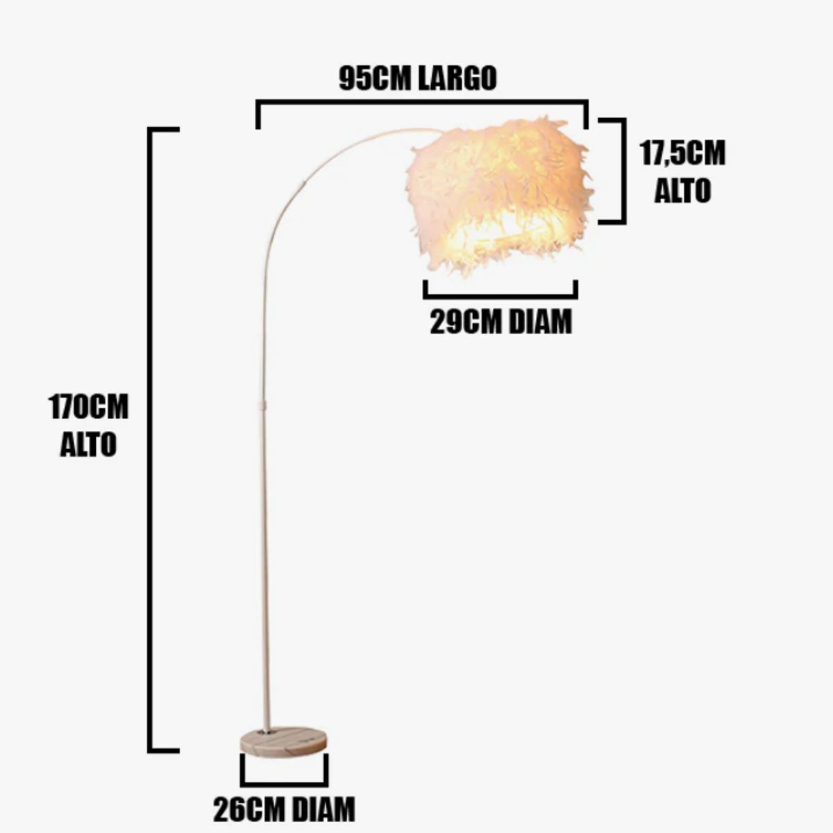 GENERICO - Lámpara de Pie White Led
