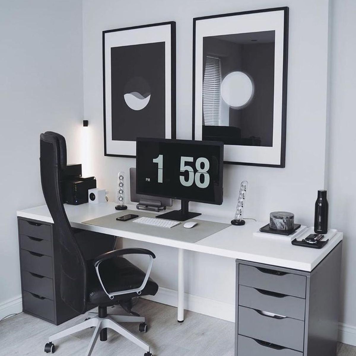 MUEBLES CRISOSTOMO - Escritorio Gamer de Melamina Gris 180cm