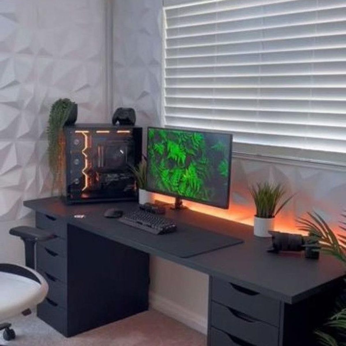 MUEBLES CRISOSTOMO - Escritorio de Melamina Gamer Negro 180cm