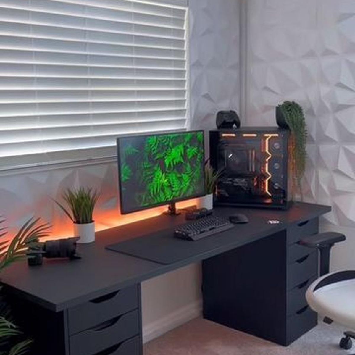 MUEBLES CRISOSTOMO - Escritorio de Melamina Gamer Negro 180cm