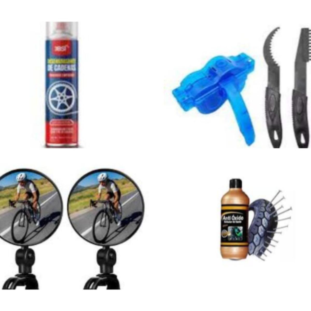 GENERICO - SPRAY+KIT DE LIMPIEZA+LIQUIDOANTIPINCHAZOS+ESPEJOS PARA BICI