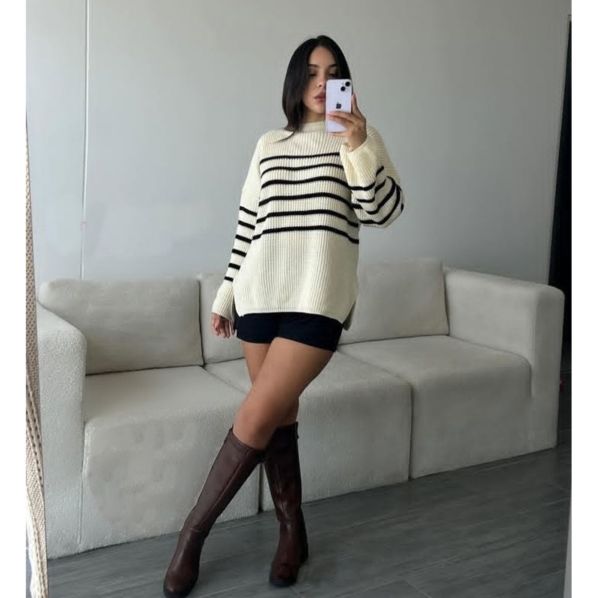 GENERICO - SUETER DE MUJER OVERSIZE A RAYAS