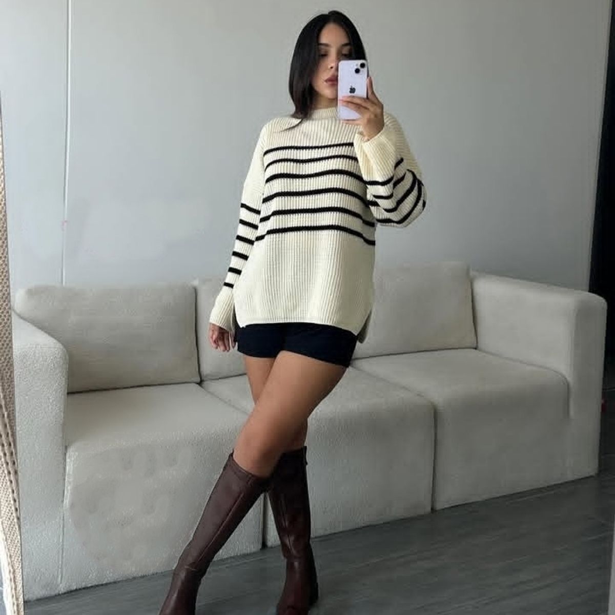 GENERICO - SUETER DE MUJER OVERSIZE A RAYAS