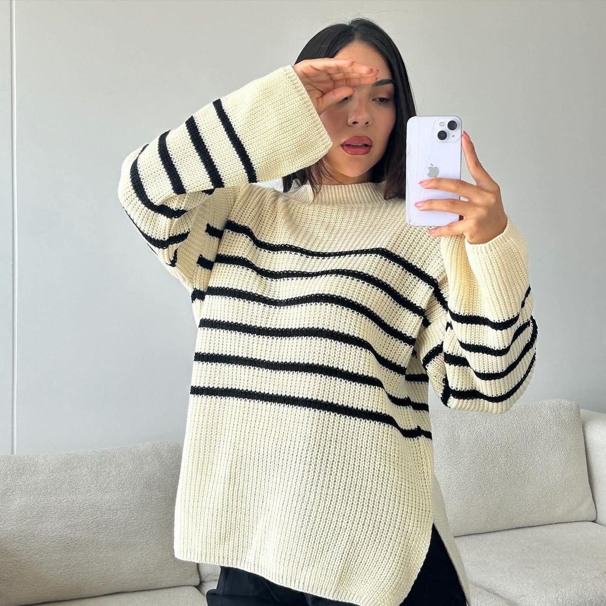 GENERICO - SUETER DE MUJER OVERSIZE A RAYAS