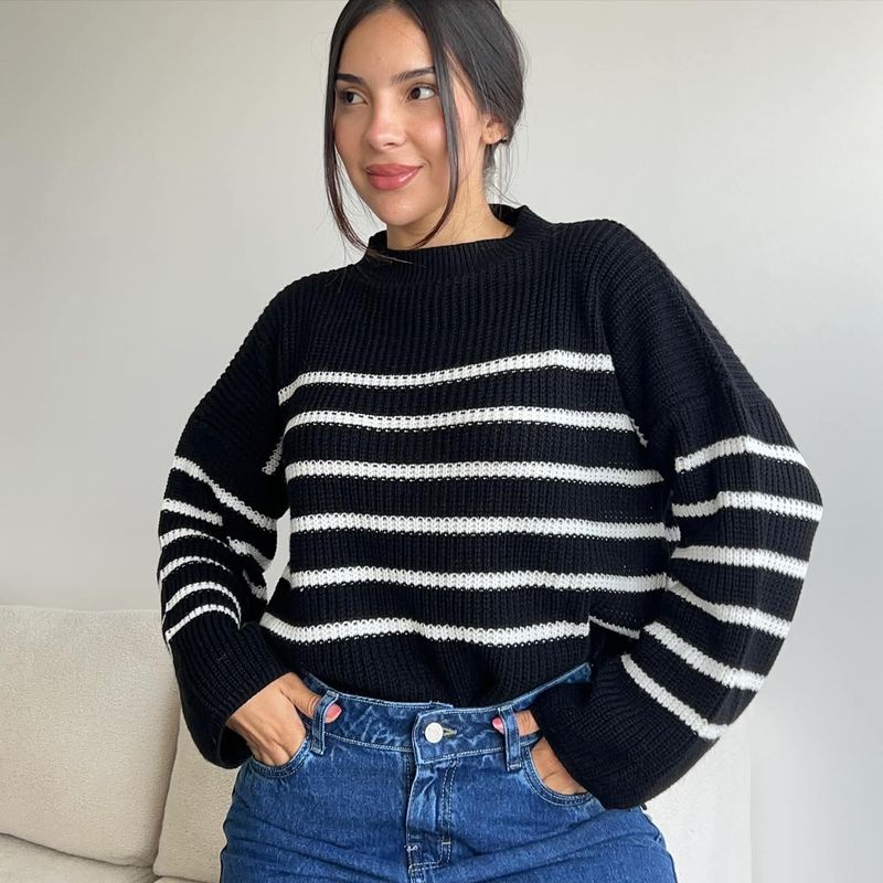 GENERICO - SUETER DE MUJER OVERSIZE A RAYAS