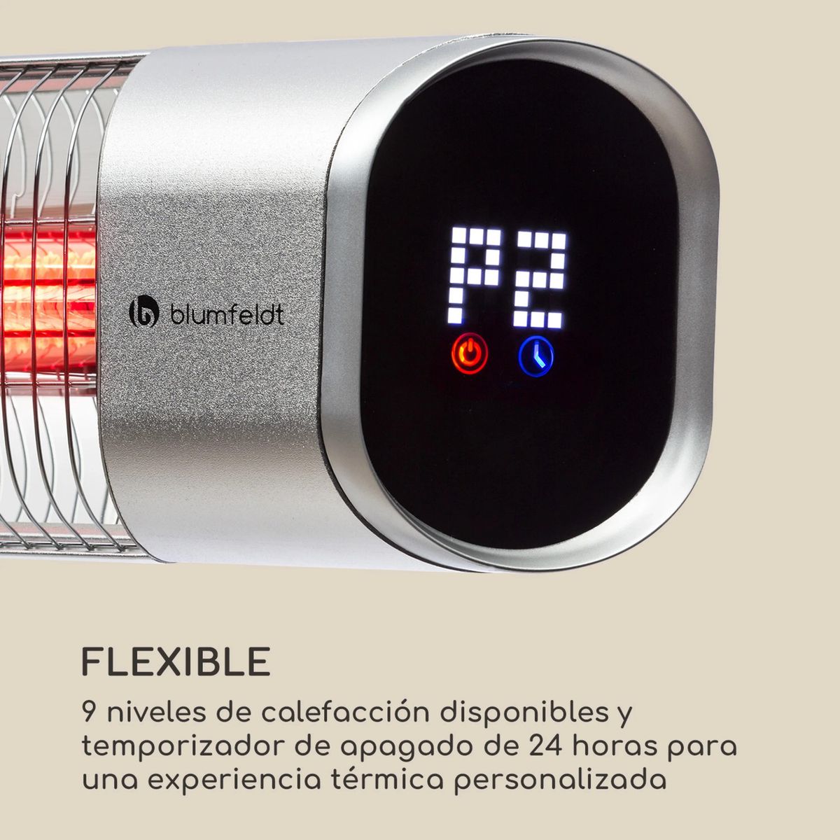 BLUMFELDT - Calentador infrarojo de piso o pared con control remoto 2000W
