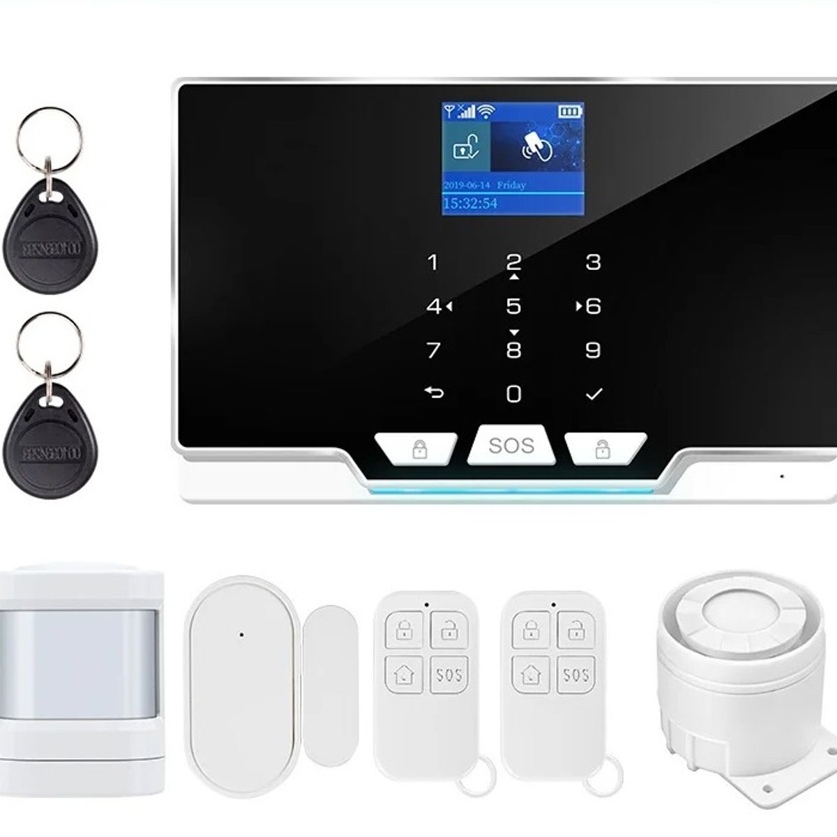 GENERICO - KERUI-Panel de alarma G20 WIFI GSM con Sensor de movimiento Sensor de puerta