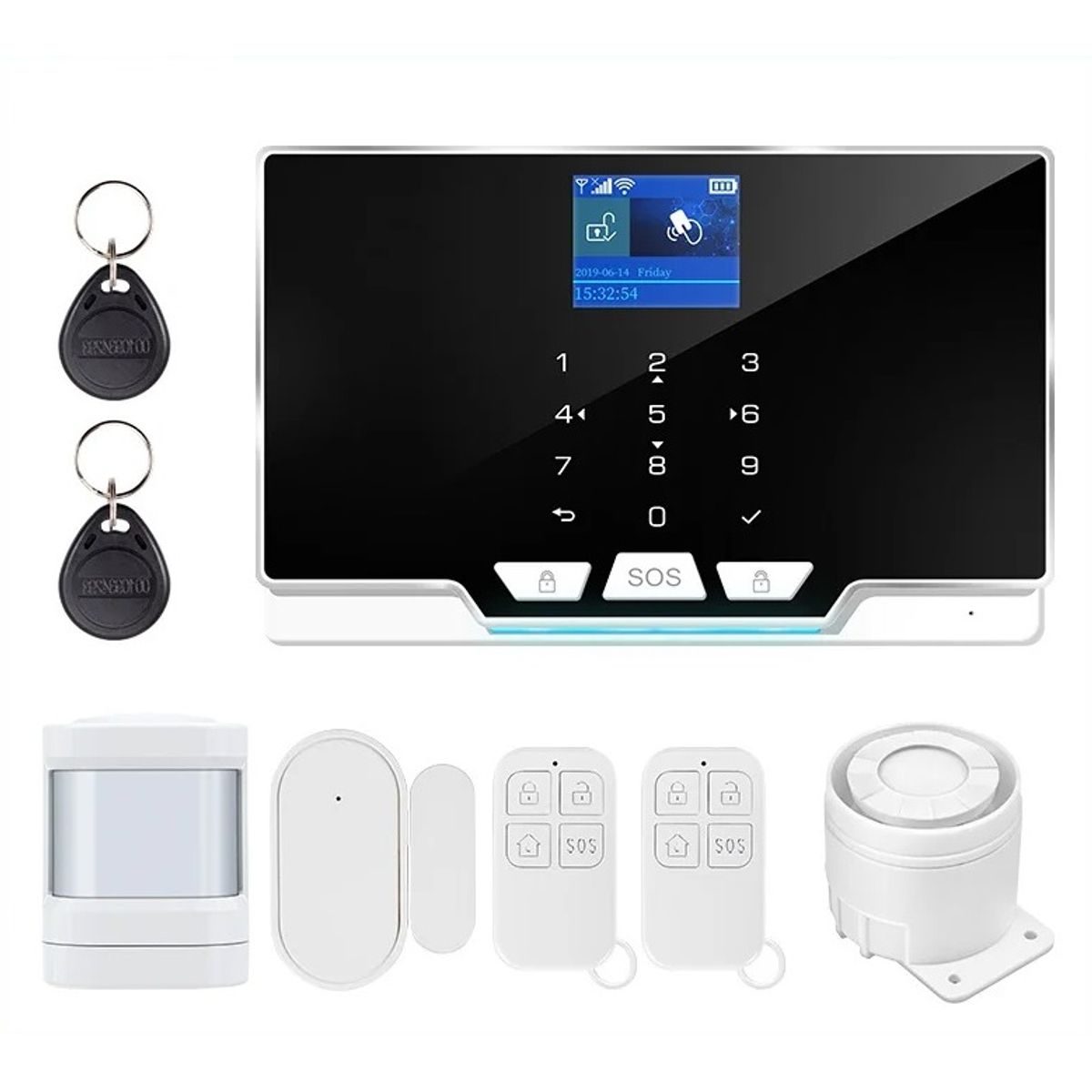 GENERICO - KERUI-Panel de alarma G20 WIFI GSM con Sensor de movimiento Sensor de puerta