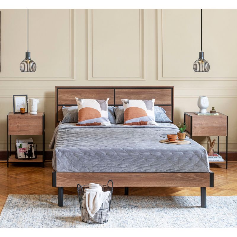 TUGO - Cama Glen Queen MDF Caramelo