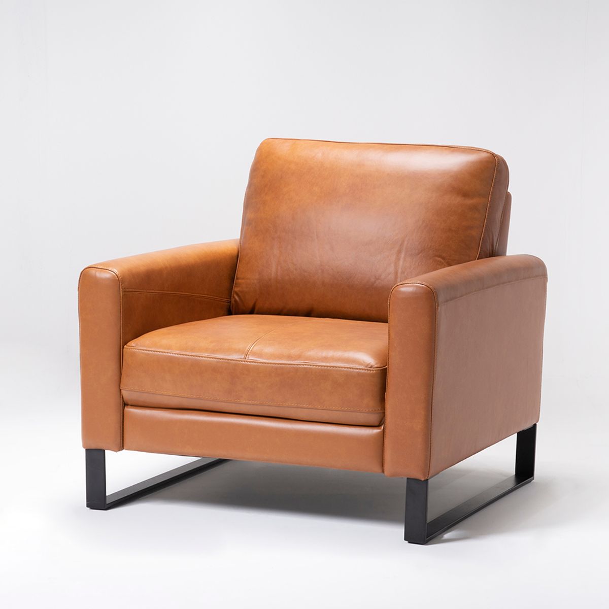 TUGO - Butaca Ethan Cuero+Pvc Brandy