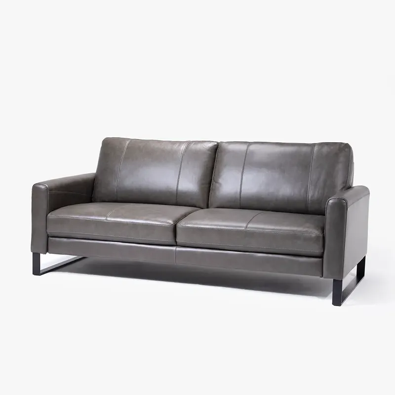TUGO - Sofa Ethan 3 Cuerpos Cuero + PVC Gris