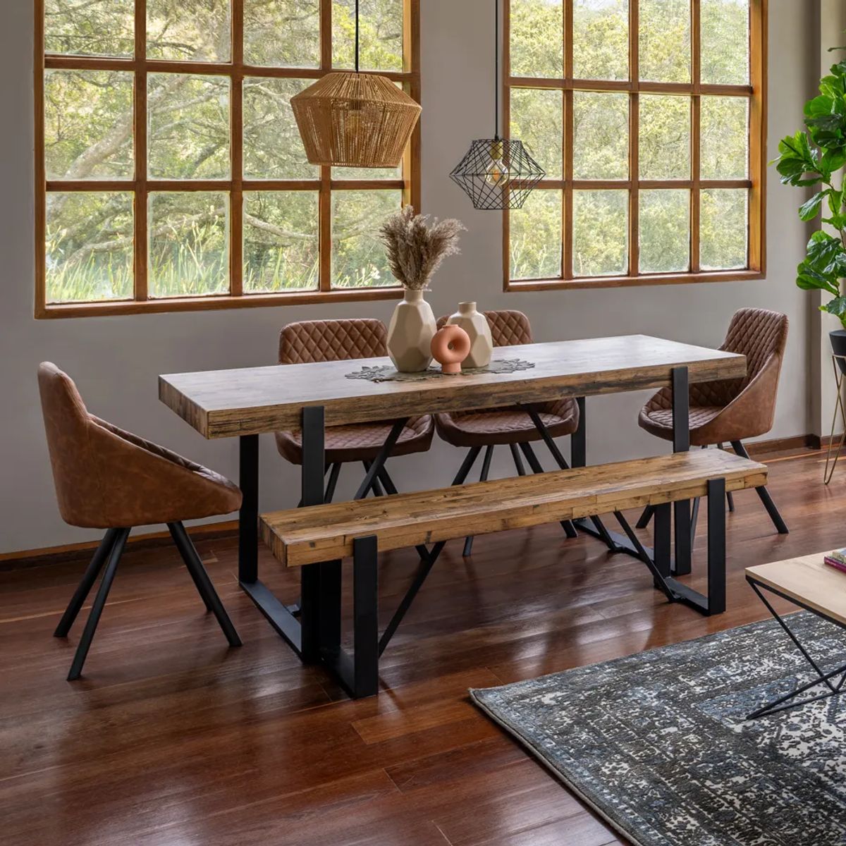 TUGO - Banca Iron Madera Roble Rustico