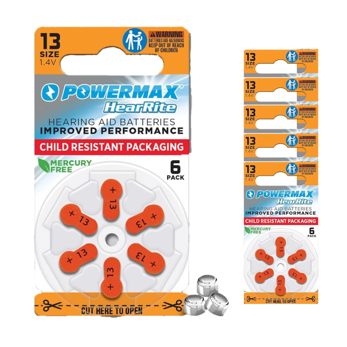 POWERMAX - Pilas 13 Para Audífonos De Sordera - Powermax Caja 30 Unidades