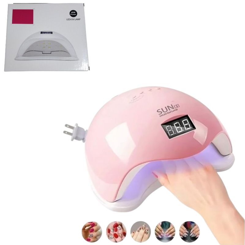 GENERICO - Lampara Led Uv Profesional Secadora Uñas 48w Manicure ROSADO