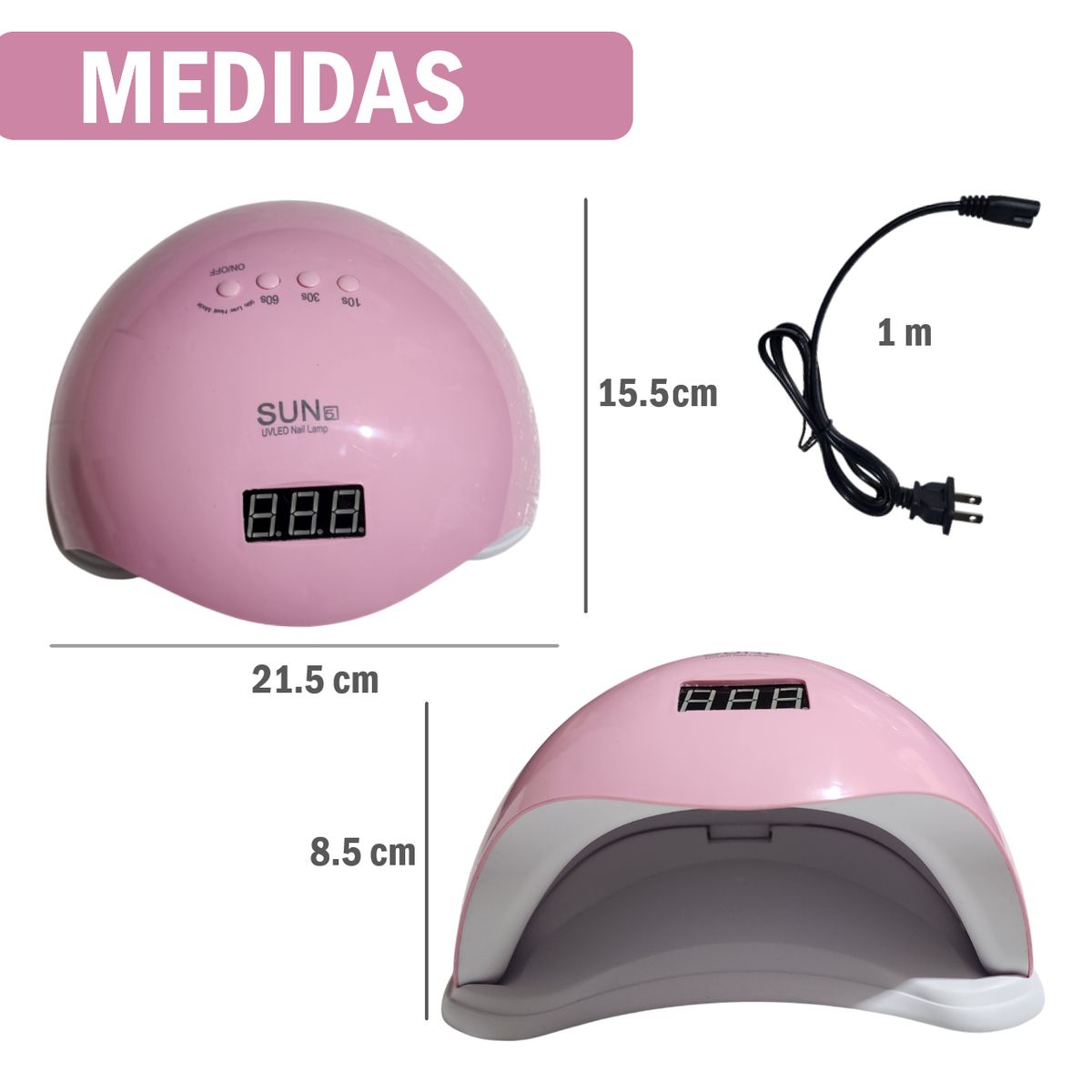 GENERICO - Lampara Led Uv Profesional Secadora Uñas 48w Manicure ROSADO