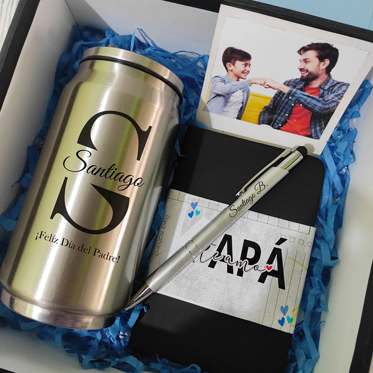 M MATIX SHOP - Matix - Regalos Personalizados Dia del Padre - Termo + Libreta + Fotos