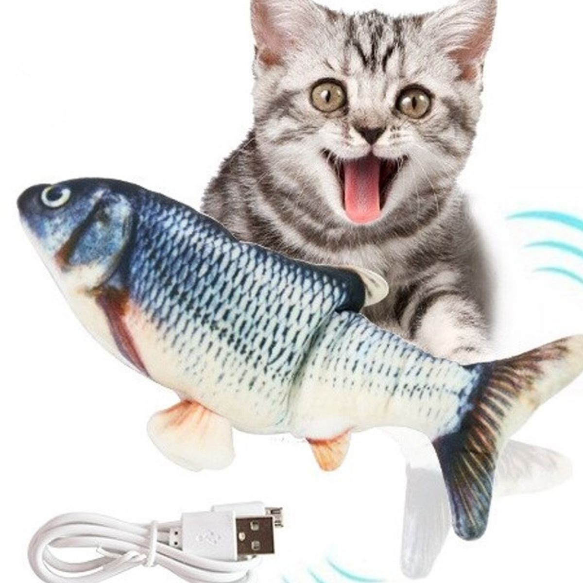 GENERICO - PEZ DE JUGUETE DE MOVIMIENTO CON SENSOR  PARA MASCOTAS