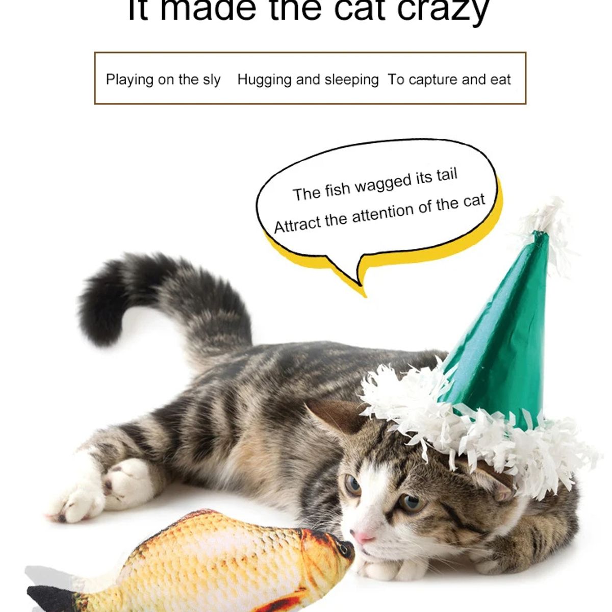 GENERICO - PEZ DE JUGUETE DE MOVIMIENTO CON SENSOR  PARA MASCOTAS