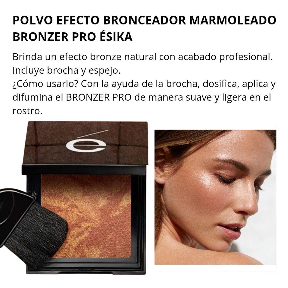 ESIKA - POLVO BRONCEADOR RUBOR MARMOLEADO BRONZER PRO ÉSIKA café