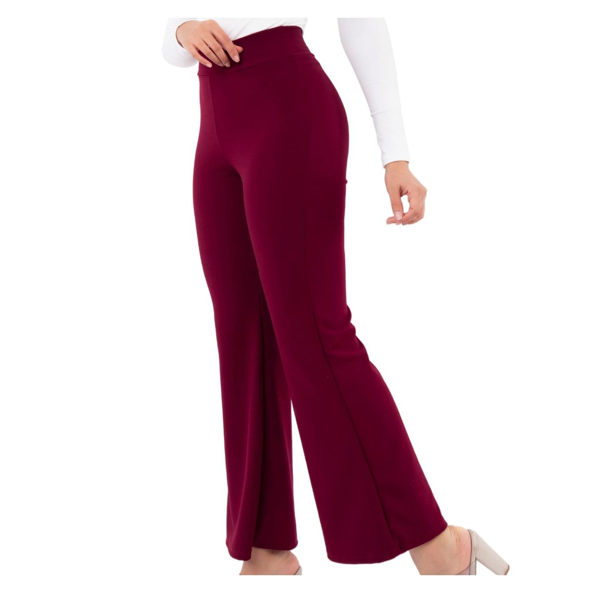 GENERICO - Pantalón Scuba Flare Rose Mujer