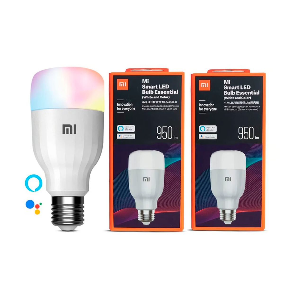 XIAOMI - PACK Foco Inteligente Xiaomi Mi LED Smart Bulb Essential Google Alexa