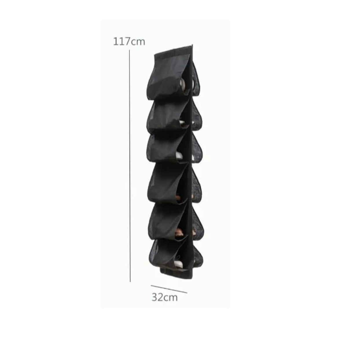 GENERICO - ORGANIZADOR  PARA ZAPATOS, ZAPATILLAS , TOALLAS Y MAS 12POCKET NEGRO