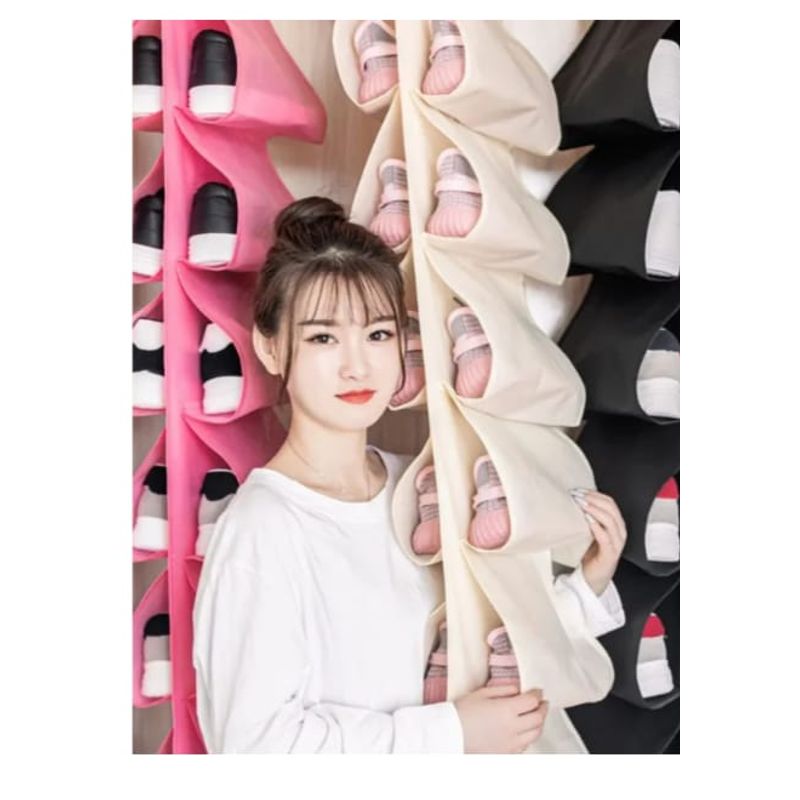 GENERICO - ORGANIZADOR  PARA ZAPATOS, ZAPATILLAS , TOALLAS Y MAS 12POCKET CREMA