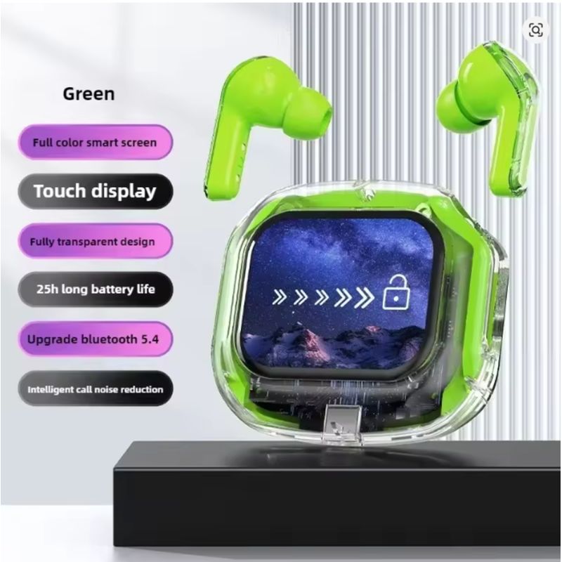 GENERICO - AUDIFONOS CON PANTALLA TACTIL BLUETHOOT CANCELACION DE RUIDO VERDE