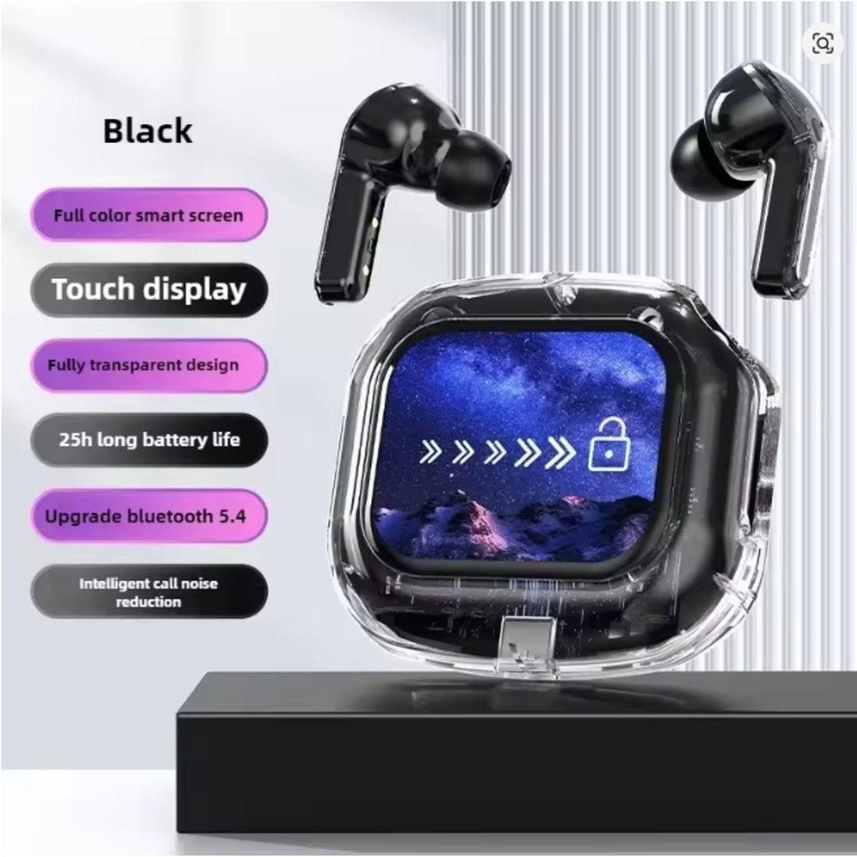 GENERICO - AUDIFONOS CON PANTALLA TACTIL BLUETHOOT PANTALLA DIGITAL