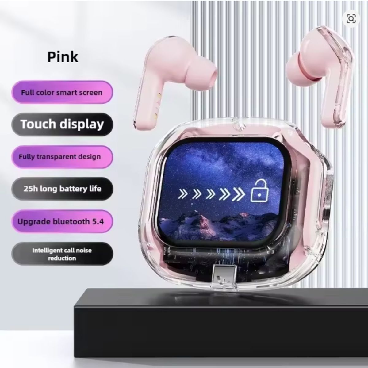 GENERICO - AUDIFONOS CON PANTALLA TACTIL BLUETHOOT PANTALLA DIGITAL