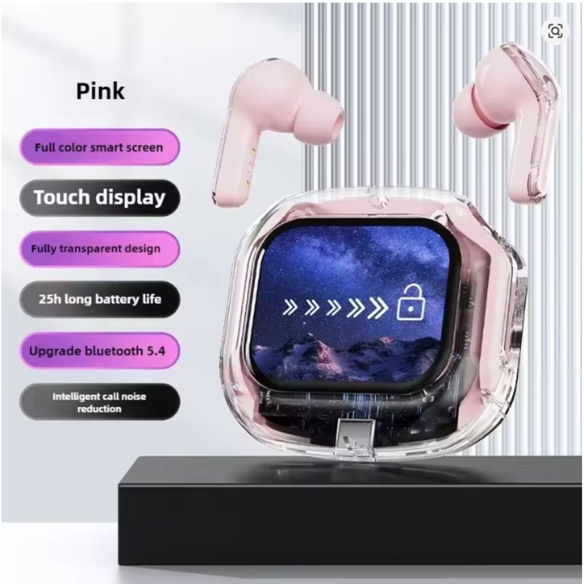 GENERICO - AUDIFONOS CON PANTALLA TACTIL BLUETHOOT PANTALLA DIGITAL