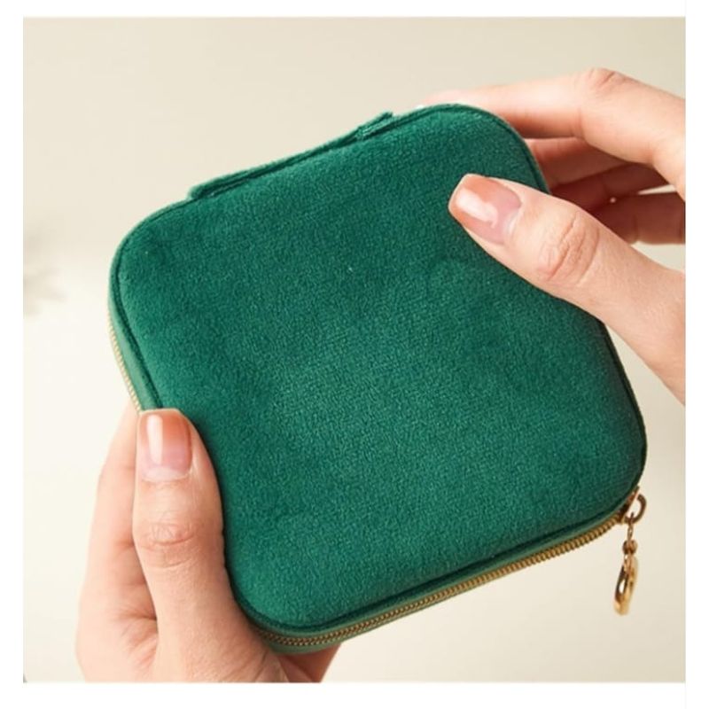 GENERICO - JOYERO VIAJERO GAMUZADO VERDE