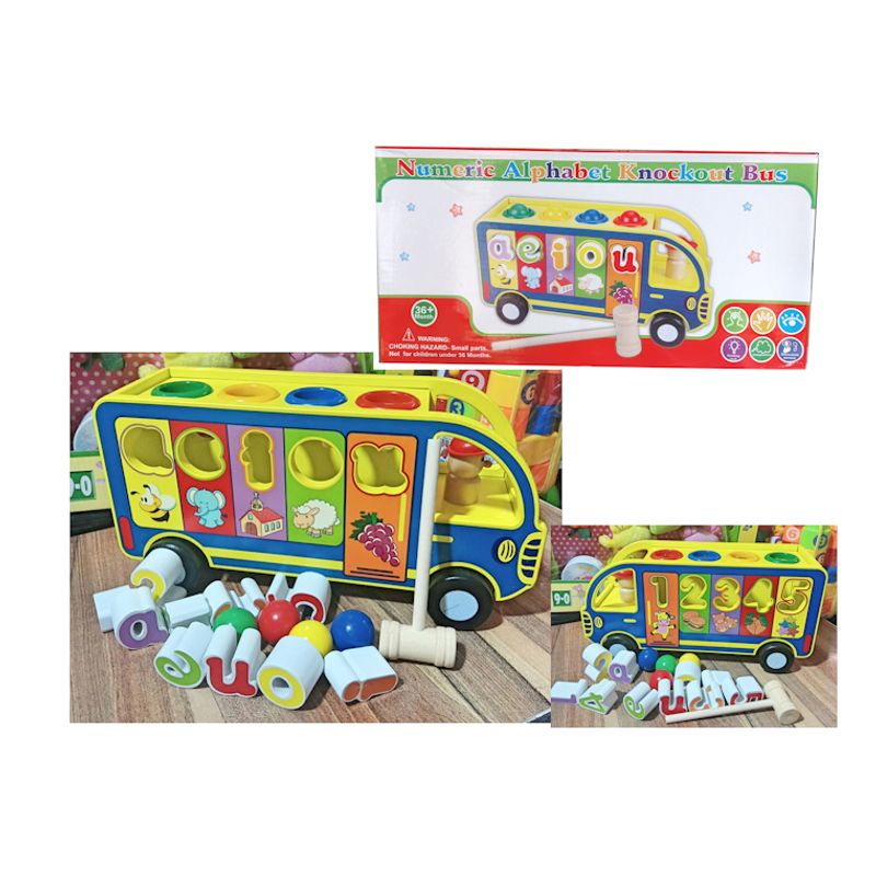 GENERICO - Bus Didáctico de Madera Vocales y Números