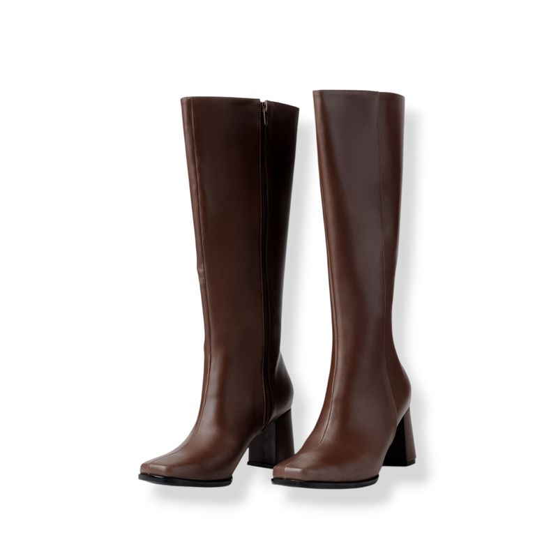 LB LIBBY CALZADOS Y ACCESORIOS - BOTAS ATENAS PUNTA CUADRADA COLOR MARRÓN - TACO 7