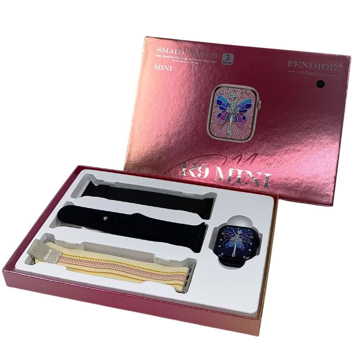 R9 Mini Reloj inteligente para mujeres con pantalla AMOLED Negro ...