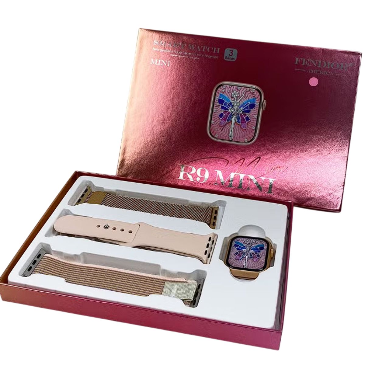 GENERICO - R9 Mini Reloj inteligente para mujeres con pantalla AMOLED Rosa