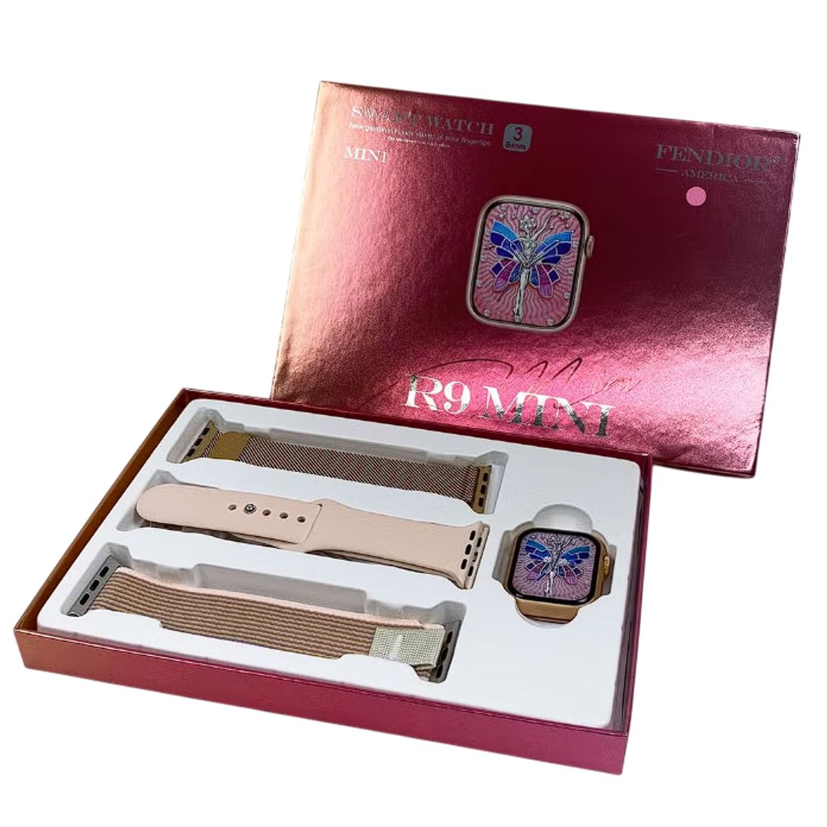 GENERICO - R9 Mini Reloj inteligente para mujeres con pantalla AMOLED Rosa