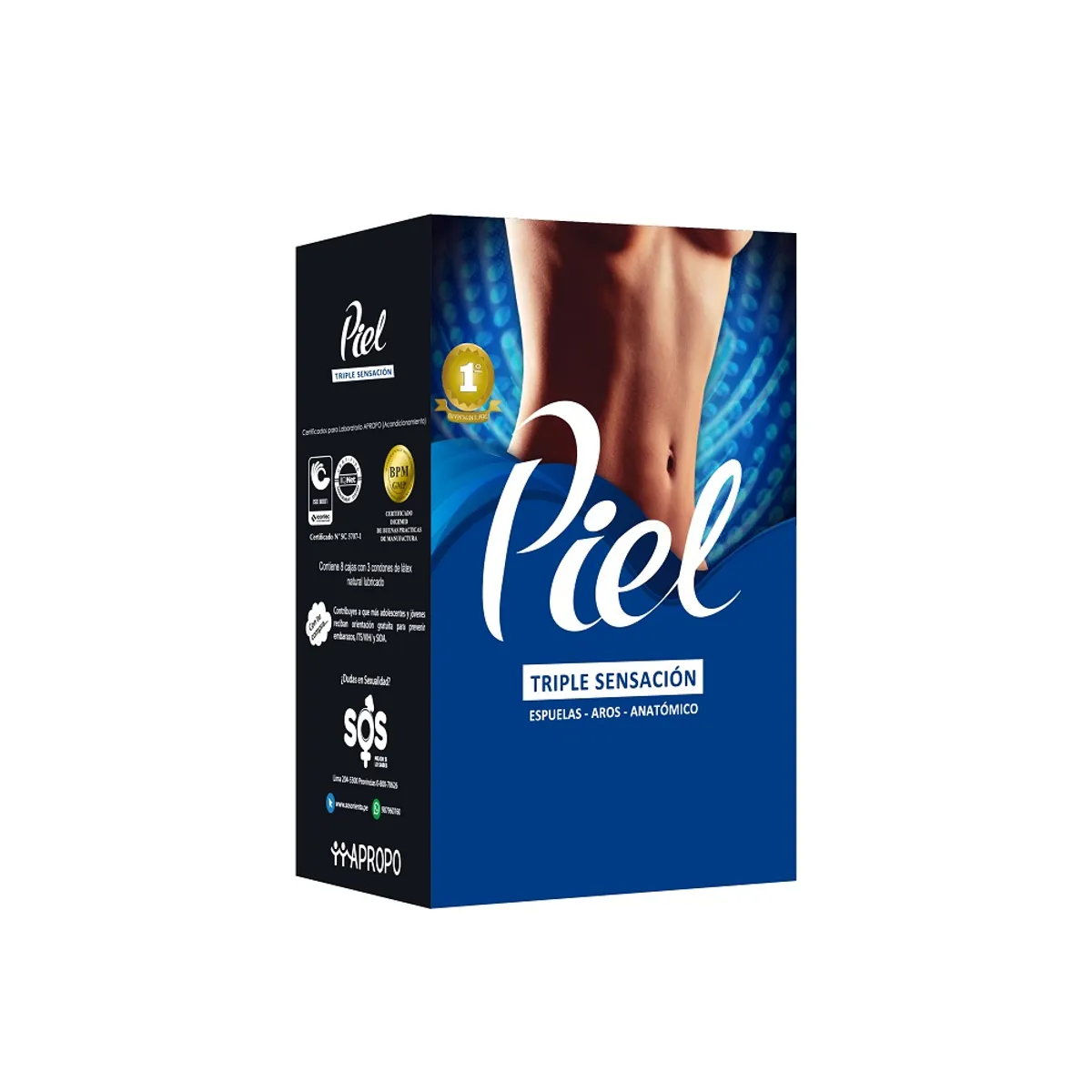 PIEL - Preservativo Piel Triple Sensación Caja 72 unidades
