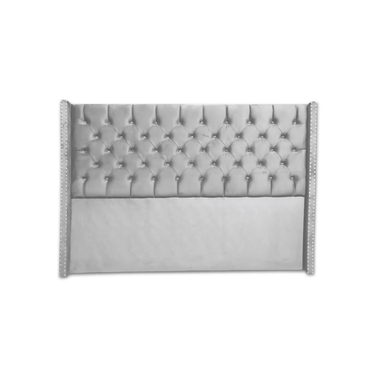 MUEBLES MACRUMO - Cama tapizada Cora Queen - Color Gris claro