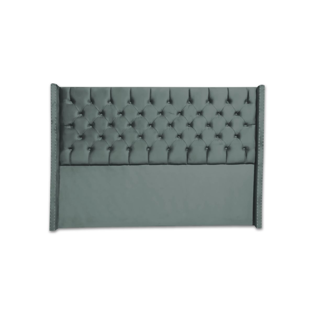 MUEBLES MACRUMO - Cama tapizada Cora King 2 tarimas - Color Gris oscuro