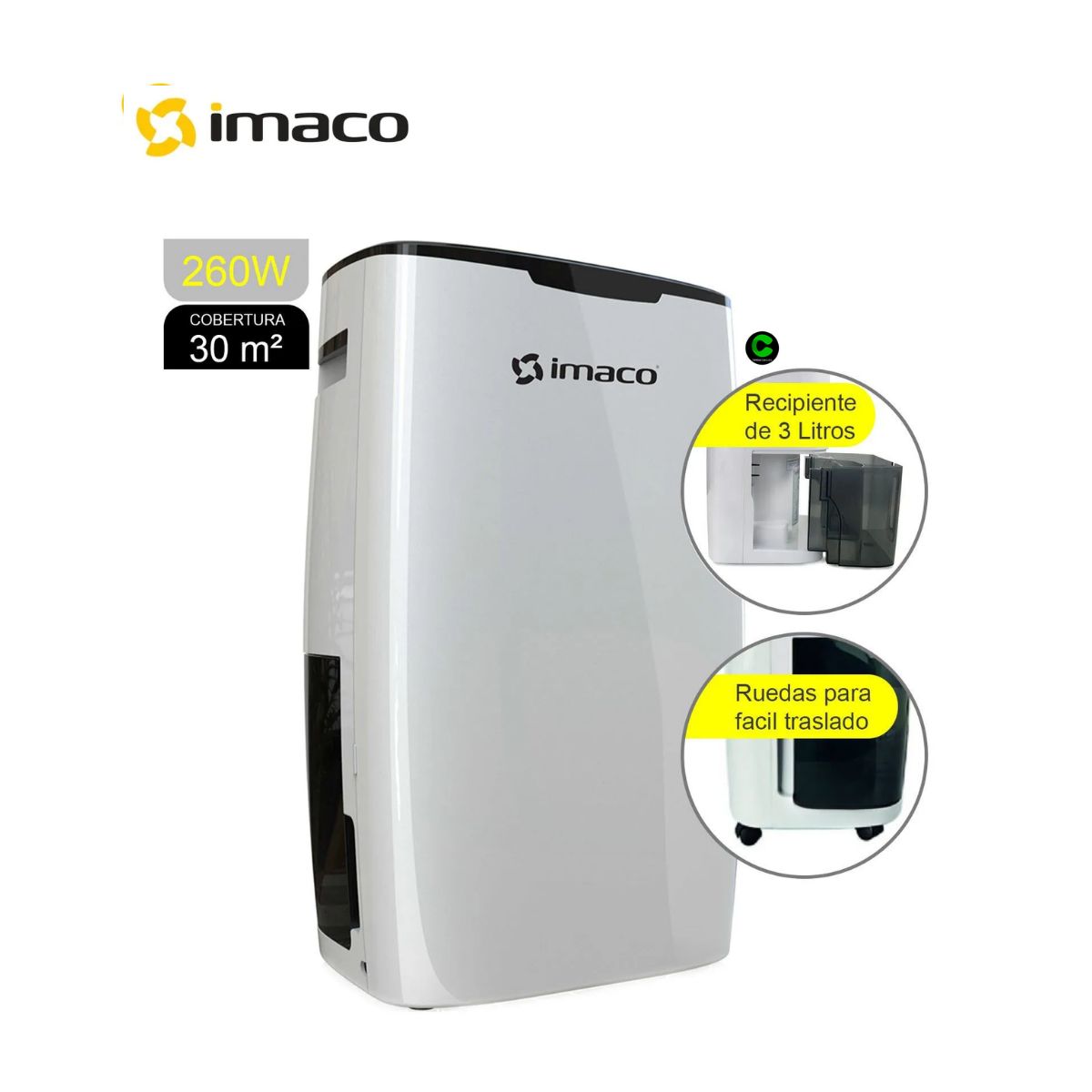 IMACO - Deshumedecedor Digital IMACO DHE15 Blanco 16L 260w