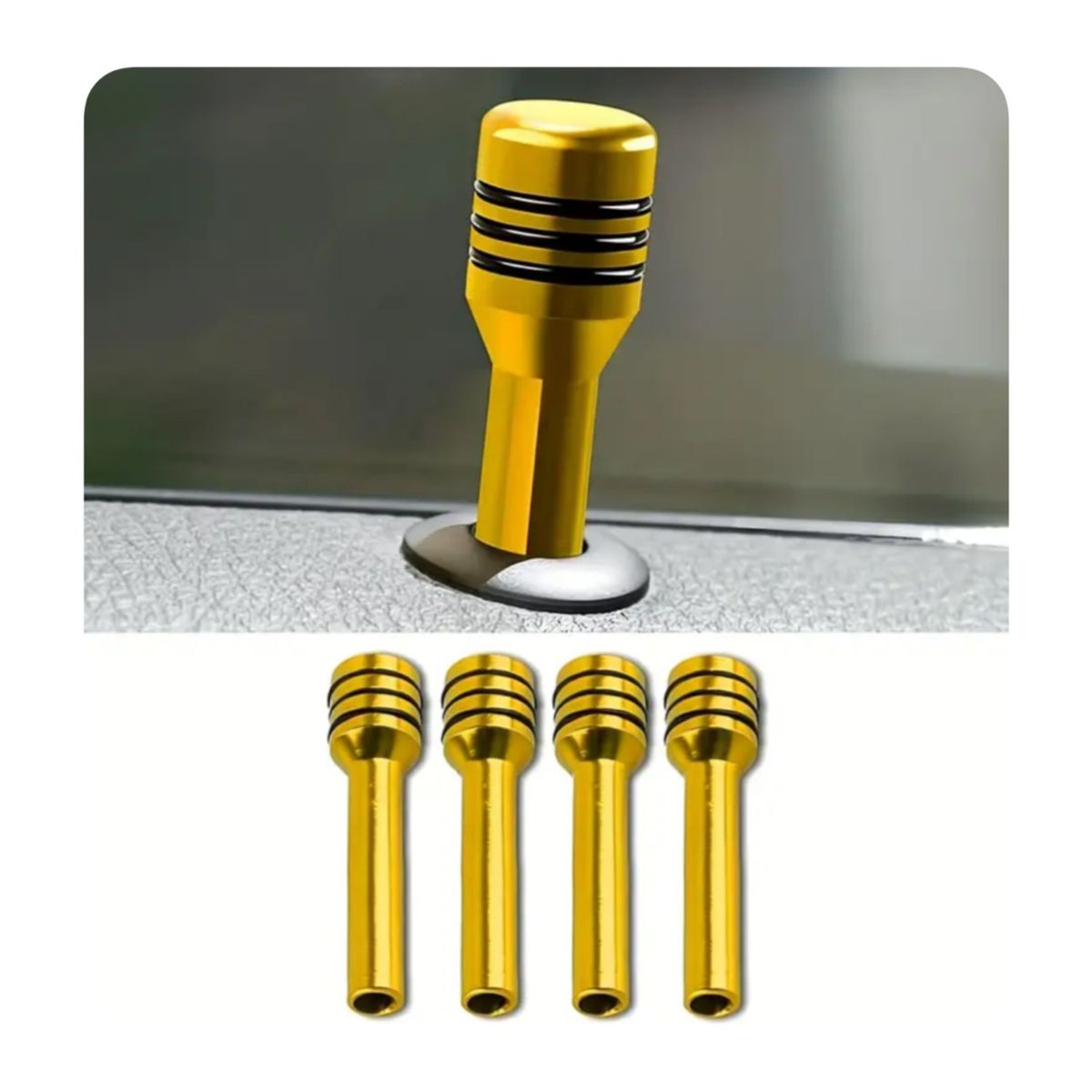 GENERICO - Pestillos para autos - Pack x4 unidades - Dorado