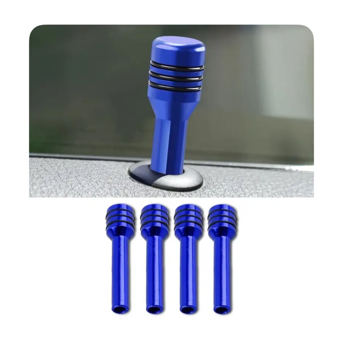 GENERICO - Pestillos para autos - Pack x4 unidades - Azul