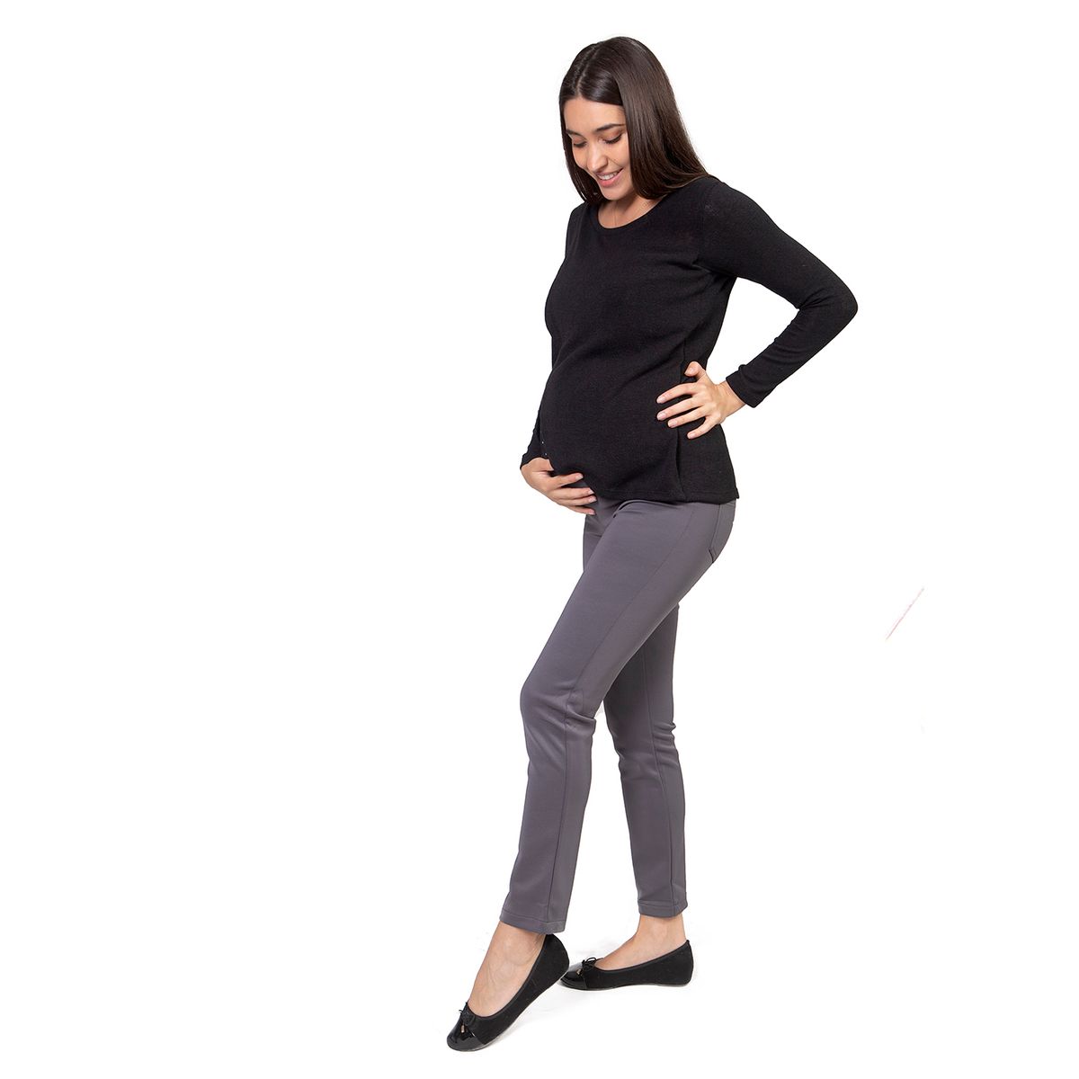 VALESKA - Polo de lactancia fiore negro