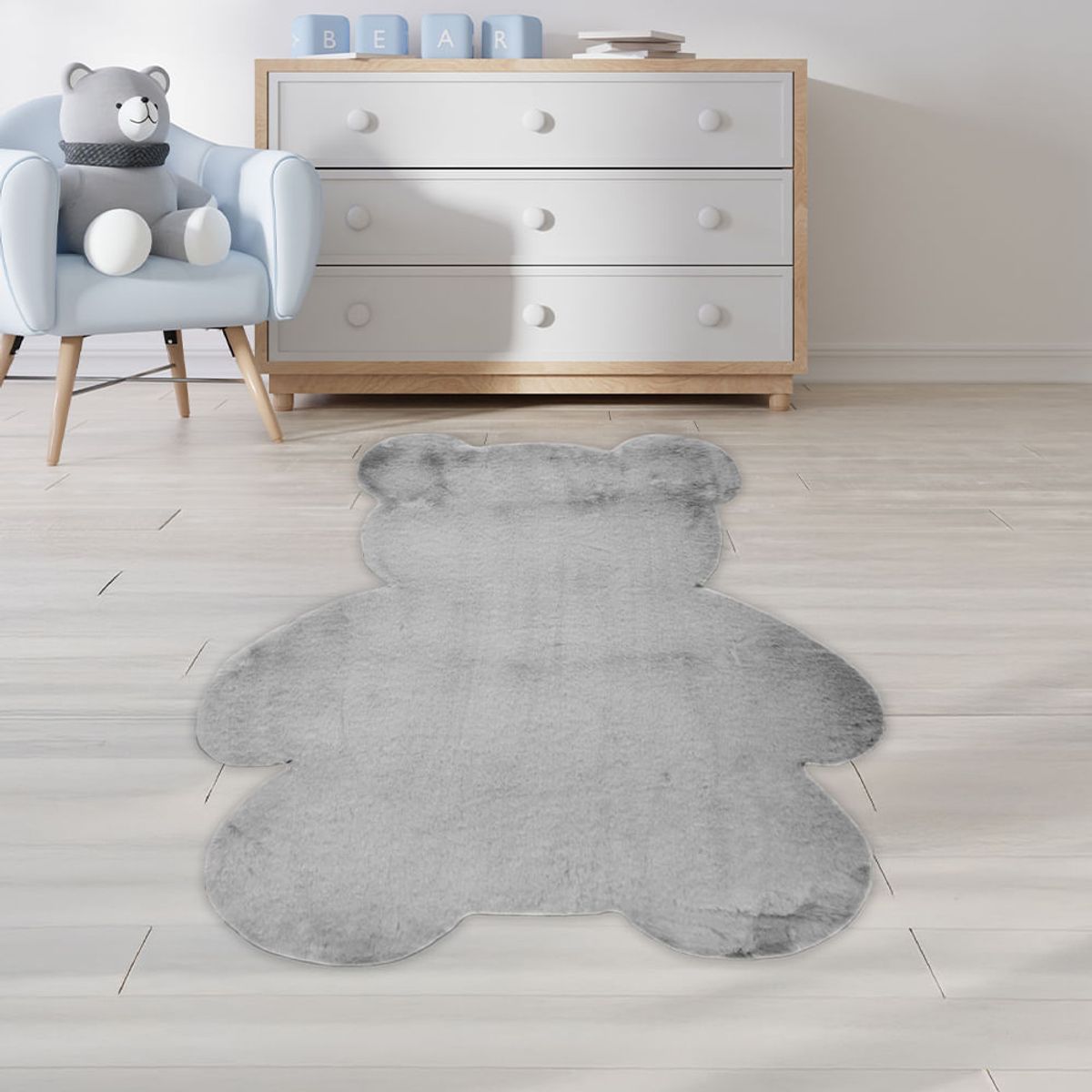 MULTITOP - Alfombra Osito 80 x 90cm Gris