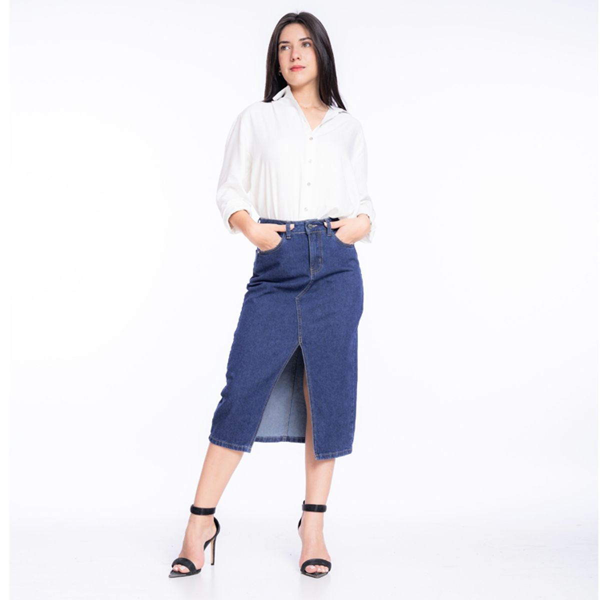 JAROLA - Falda Midi Denim Jarola Adele