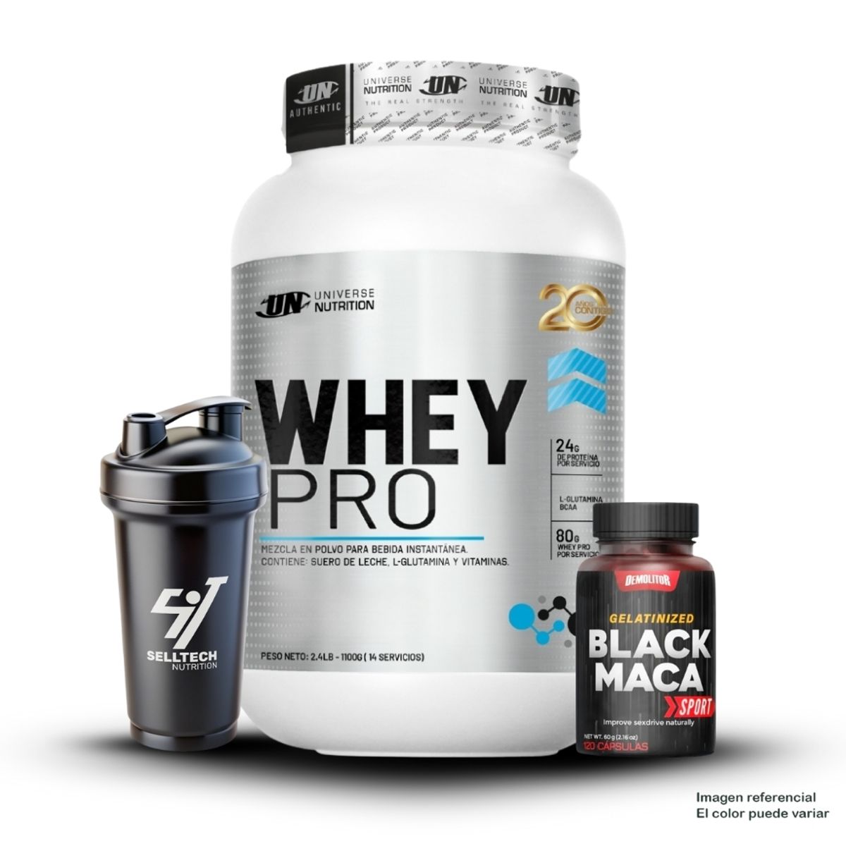 DEMOLITOR - Whey Pro 1.1 kg Vainilla+Maca Negra Sport 120 Caps